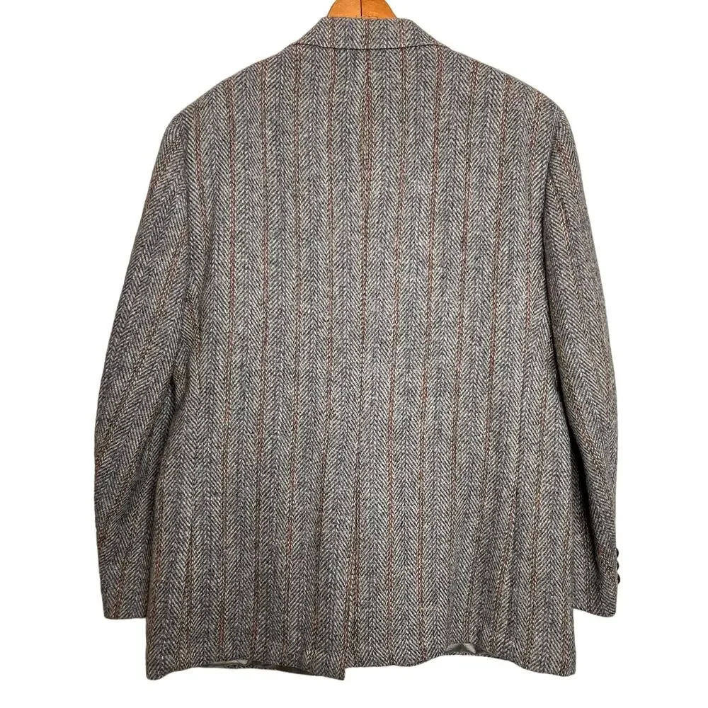 Vintage Harris Tweed Sport Coat Jacket Size 42R Wool 2 Button Blazer Classic